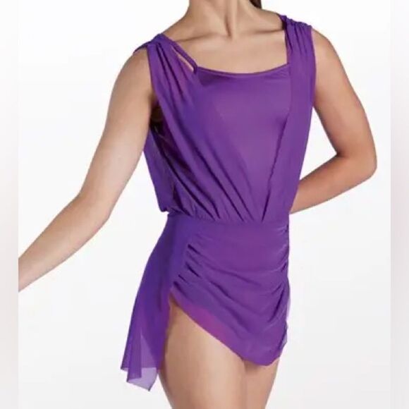 WEISSMAN Balera Dance costume purple Mesh Overlay Dress D12770 MC-Medium child - Picture 1 of 11